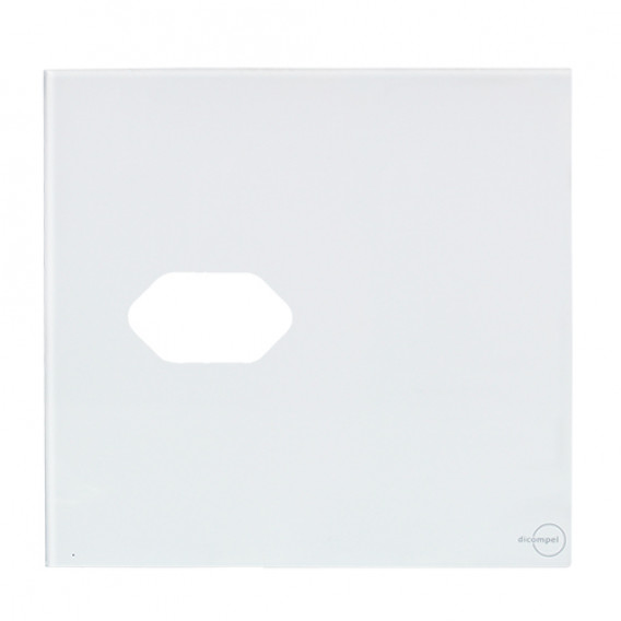 Placa p/ 1 Tomada 4x4 - Novara Glass Branco Placa p/ 1 Tomada 4x4 - Novara Glass Branco